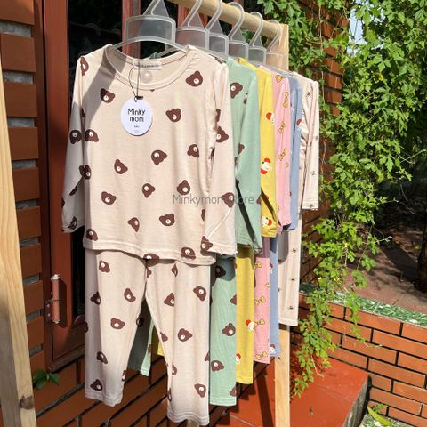 Bộ Quần Áo Dài Tay Thun Lạnh Hoạ Tiết Nhỏ Cho Bé MinkyMom - Chất Liệu Cotton Mềm Mại, An Toàn, Thoáng Mát, Đẹp Mắt