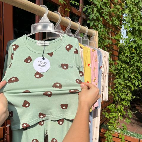 Bộ Quần Áo Dài Tay Thun Lạnh Hoạ Tiết Nhỏ Cho Bé MinkyMom - Chất Liệu Cotton Mềm Mại, An Toàn, Thoáng Mát, Đẹp Mắt