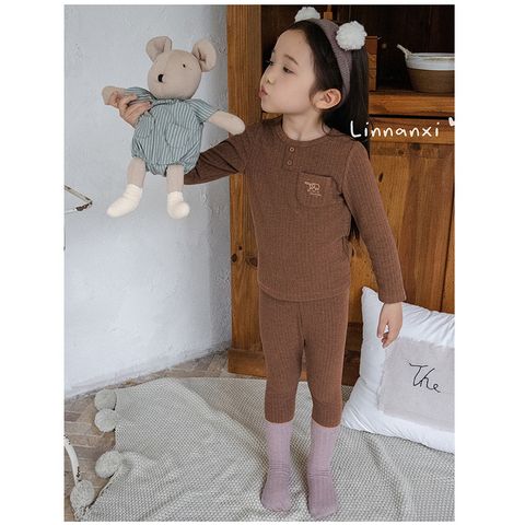 Bộ Quần Áo Dài Tay Len Tăm 2 Cúc Cao Cấp Hàn Quốc - Thời Trang Thu Đông Cho Bé Trai & Bé Gái Mới Nhất 2025