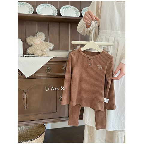 Bộ Quần Áo Dài Tay Len Tăm 2 Cúc Cao Cấp Hàn Quốc - Thời Trang Thu Đông Cho Bé Trai & Bé Gái Mới Nhất 2025
