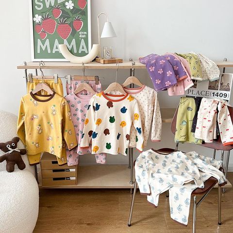 Bộ Đồ Ngủ Dài Tay Thu Đông AMBB KIDS Cho Bé Trai Gái - Chất Liệu Thoáng Mát Xuất Khẩu Hàn Quốc, Mẫu Mới 2024