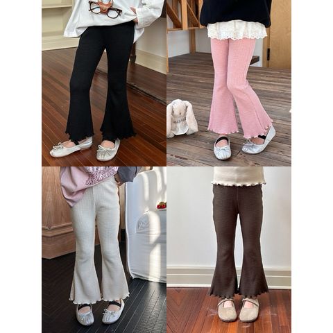 Quần Dài Len Tăm Ống Loe Sành Điệu Cho Bé Gái - Quần Legging Mềm Mại Thời Trang Thu Đông 2024 Ambbkids