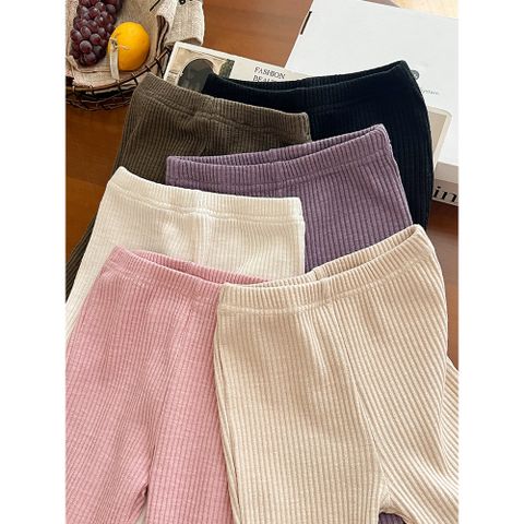 Quần Dài Len Tăm Ống Loe Sành Điệu Cho Bé Gái - Quần Legging Mềm Mại Thời Trang Thu Đông 2024 Ambbkids