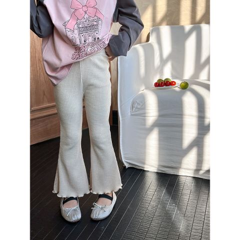 Quần Dài Len Tăm Ống Loe Sành Điệu Cho Bé Gái - Quần Legging Mềm Mại Thời Trang Thu Đông 2024 Ambbkids