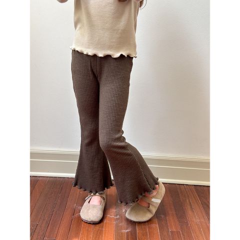 Quần Dài Len Tăm Ống Loe Sành Điệu Cho Bé Gái - Quần Legging Mềm Mại Thời Trang Thu Đông 2024 Ambbkids