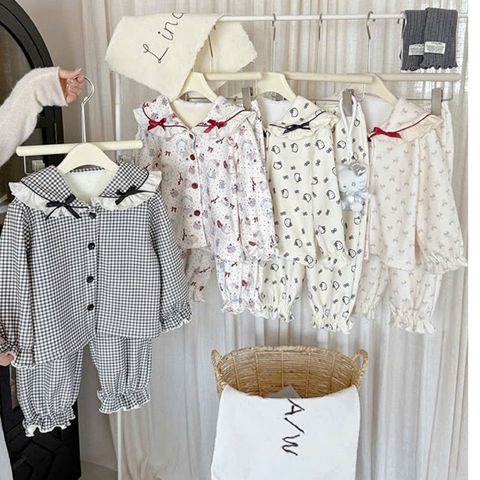 Bộ Đồ Ngủ Pijama Lót Lông Cừu Đính Nơ Dễ Thương Cho Bé Gái - Thời Trang Cao Cấp Hàn Quốc 2025, Size 90-130