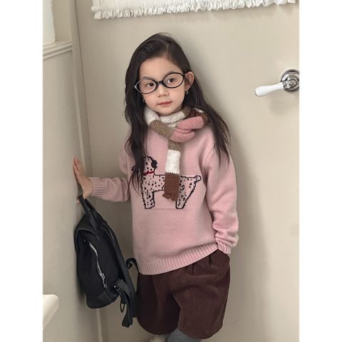 Áo Len Dệt Kim Cổ Tròn Cho Bé Ambbkids 2025 - Hoạt Hình Dễ Thương, Chống Xù, Co Dãn Mềm Mại Phong Cách Thu Đông Phương Tây