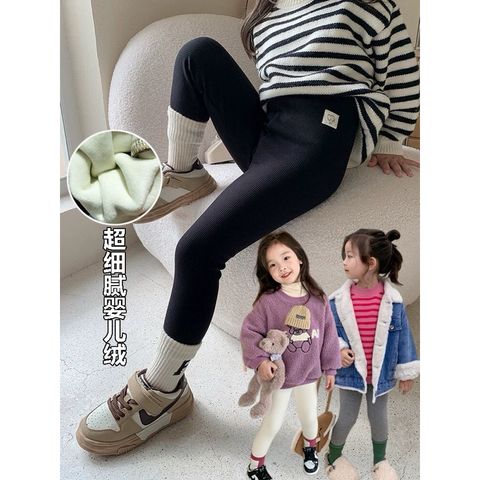 Quần Legging Nỉ Lót Lông Cừu Cho Bé Gái 1-8 Tuổi - Mềm Mại, Co Giãn, Phong Cách Hàn Quốc Mùa Thu Đông