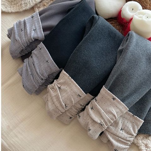 Quần Legging Nối Tất Dày Dặn Lót Lông Cừu Cho Bé Gái 1-8 Tuổi, Co Dãn Mềm Mại Mùa Thu Đông Phong Cách Hàn Quốc