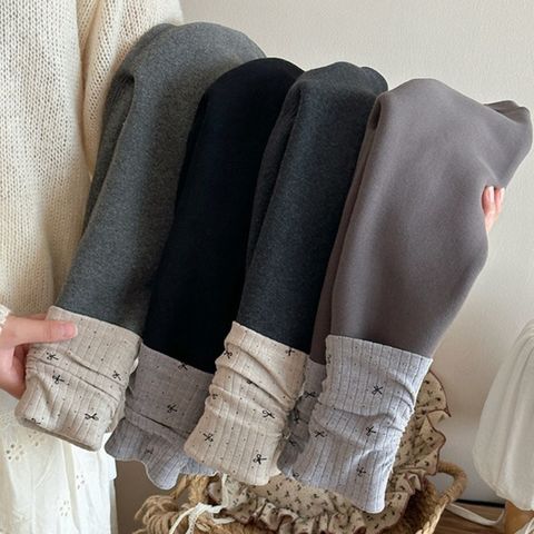 Quần Legging Nối Tất Dày Dặn Lót Lông Cừu Cho Bé Gái 1-8 Tuổi, Co Dãn Mềm Mại Mùa Thu Đông Phong Cách Hàn Quốc