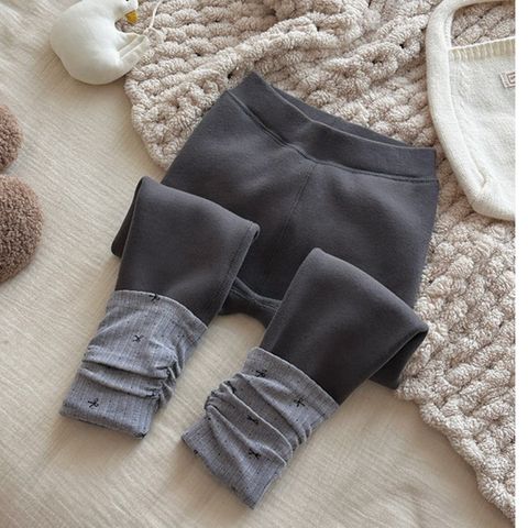 Quần Legging Nối Tất Dày Dặn Lót Lông Cừu Cho Bé Gái 1-8 Tuổi, Co Dãn Mềm Mại Mùa Thu Đông Phong Cách Hàn Quốc