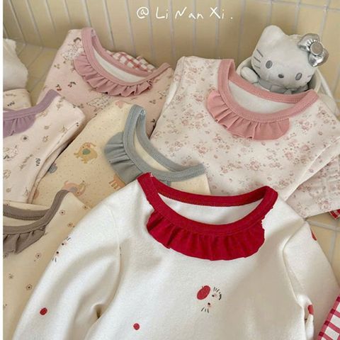 Bộ Đồ Ngủ Dài Tay Hoạt Hình Xinh Bằng Cotton Cho Bé Gái - Mẫu Mới 2025, Chất Liệu Cao Cấp, Phong Cách Hàn Quốc