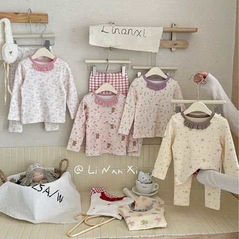 Bộ Đồ Ngủ Dài Tay Hoạt Hình Xinh Bằng Cotton Cho Bé Gái - Mẫu Mới 2025, Chất Liệu Cao Cấp, Phong Cách Hàn Quốc
