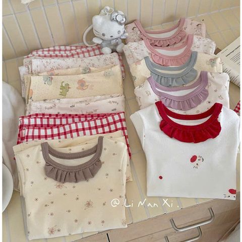 Bộ Đồ Ngủ Dài Tay Hoạt Hình Xinh Bằng Cotton Cho Bé Gái - Mẫu Mới 2025, Chất Liệu Cao Cấp, Phong Cách Hàn Quốc