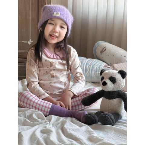Bộ Đồ Ngủ Dài Tay Hoạt Hình Xinh Bằng Cotton Cho Bé Gái - Mẫu Mới 2025, Chất Liệu Cao Cấp, Phong Cách Hàn Quốc