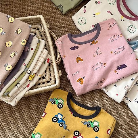Bộ Quần Áo Ngủ Dài Tay Ambbkids Thu Đông Cho Bé Trai Bé Gái - Chất Liệu Thun Co Dãn, Size 80-150, Hình Động Vật Dễ Thương
