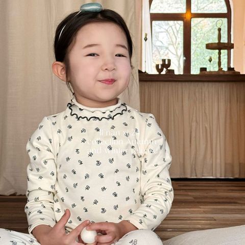 Bộ Đồ Ngủ Dài Tay Cổ Nhún 2 Tầng Cho Bé Gái - Thời Trang Thu Đông Cao Cấp 2024, Mẫu Hàn Quốc Dễ Thương