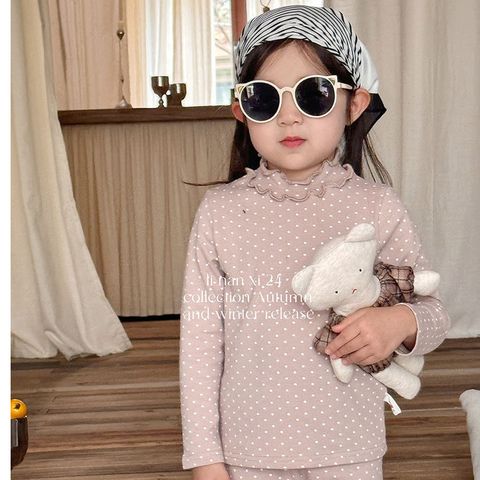 Bộ Đồ Ngủ Dài Tay Cổ Nhún 2 Tầng Cho Bé Gái - Thời Trang Thu Đông Cao Cấp 2024, Mẫu Hàn Quốc Dễ Thương