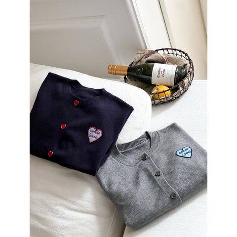Áo Len Cardigan Trái Tim Ambbkids - Thời Trang Hàn Quốc, Mềm Mại, Co Dãn, Cho Bé Trai Bé Gái - Áo Khoác Thu Đông ấm áp