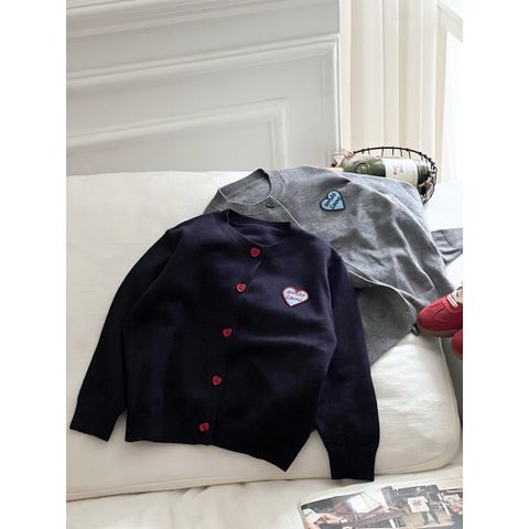 Áo Len Cardigan Trái Tim Ambbkids - Thời Trang Hàn Quốc, Mềm Mại, Co Dãn, Cho Bé Trai Bé Gái - Áo Khoác Thu Đông ấm áp