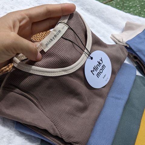 Bộ Đồ Dài Tay Len Tăm MinkyMom Cho Bé - Bộ Thời Trang Mềm Mịn Cạp Cao Thu Đông, Giữ Ấm Tuyệt Đối