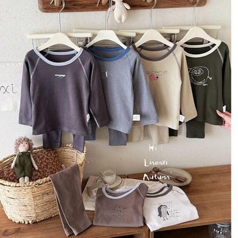 Bộ Đồ Ngủ Dài Tay Cotton Cho Bé Trai - Thiết Kế Dễ Thương, Mềm Mại, Giữ Ấm Cho Bé Mùa Thu Đông 2025