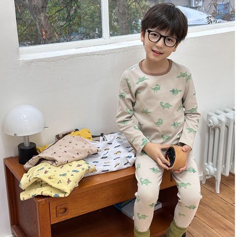 Bộ Quần Áo Ngủ AmbbKids Dài Tay Kháng Khuẩn 10A Cho Bé Trai - Đồ Mặc Nhà Thu Đông 2025, Vải Cotton Mềm Mại, Đẹp Ấm Áp