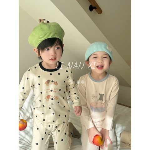 Bộ Đồ Dài Tay Đẹp Cho Bé Trai/Gái Thu Đông 2024 - Chất Cotton Dệt Khung Hàn Quốc Ấm Áp và Dễ Thương