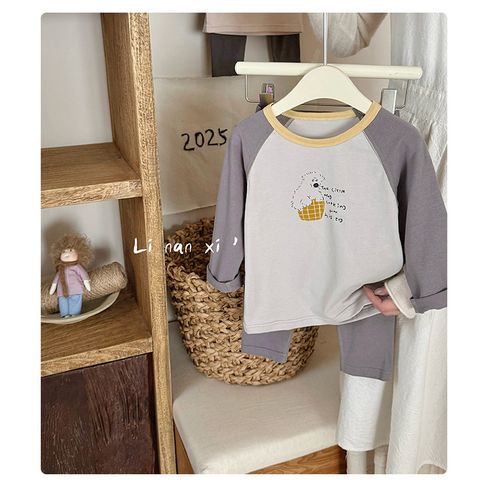Bộ Đồ Ngủ Dài Tay Trẻ Em LINANXI - Cotton Mềm Mại, Họa Tiết Dễ Thương Cho Bé Trai & Bé Gái, Mùa Thu Đông 2025