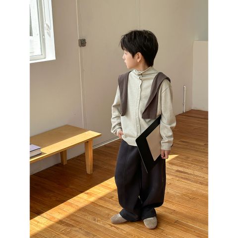 Áo Khoác Len Cardigan Có Ve Áo Cho Bé Trai - Phong Cách Thu Đông Hàn Quốc, Mềm Mại Co Dãn, Size 90-150