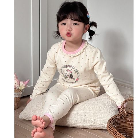 Bộ Quần Áo Dài Tay Cotton Cho Bé Gái Chất Liệu Nguyên Chất, Họa Tiết Dễ Thương - Thời Trang Mùa Đông 2025