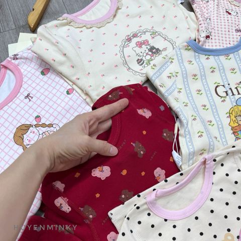 Bộ Quần Áo Dài Tay Cotton Cho Bé Gái Chất Liệu Nguyên Chất, Họa Tiết Dễ Thương - Thời Trang Mùa Đông 2025