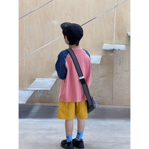 [Ambbkids] Áo Thun Cotton Dáng Lỡ Tay Phối Màu, In Chữ Thời Trang Cho Bé Trai Bé Gái Mới Nhất Hè 2025