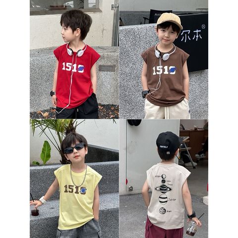 Áo Thun Sát Nách In Hình Các Hành Tinh Basic Hàn Quốc Cho Bé Trai - Dáng Rộng Cotton Năng Động AMBB 1510