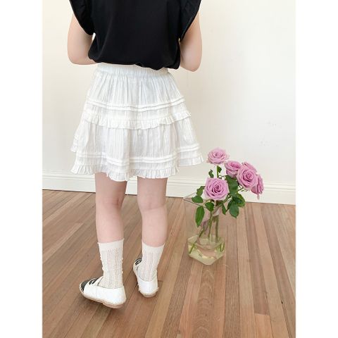 Ambb - Chân Váy Ren Xếp Ly Nhiều Lớp Có Lót Bên Trong Mùa Hè Cho Bé Gái Hàng Ambbkids Quảng Châu