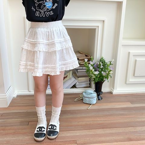 Ambb - Chân Váy Ren Xếp Ly Nhiều Lớp Có Lót Bên Trong Mùa Hè Cho Bé Gái Hàng Ambbkids Quảng Châu