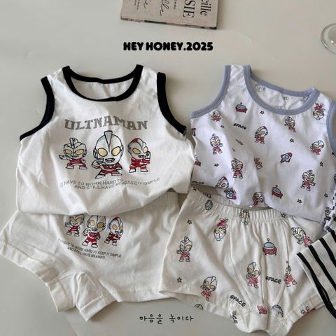 Bộ Đồ Lót Dễ Thương Cho Bé Trai - Cotton Mềm Mại An Toàn - Áo Ba Lỗ & Quần Short Đáng Yêu 2-7 Tuổi từ HeyHoney.