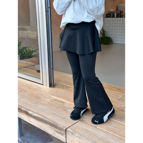 Quần Ống Loe Phối Váy Co Dãn Mềm Mại Cho Bé Gái 1-8 Tuổi - Thời Trang Ambbkids Quảng Châu 2025