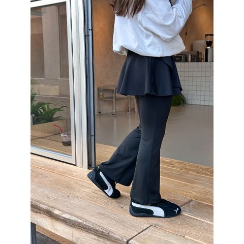 Quần Ống Loe Phối Váy Co Dãn Mềm Mại Cho Bé Gái 1-8 Tuổi - Thời Trang Ambbkids Quảng Châu 2025