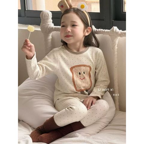 Bộ Đồ Ngủ Dài Tay Lót Nhung Dày Ấm Cho Bé - Hoạ Tiết Hoạt Hình Dễ Thương, Thời Trang Thu Đông Cho Bé Trai, Bé Gái