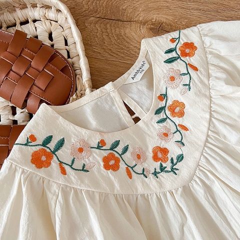 Áo Sơ Mi Thêu Hoa Tay Phồng và Chân Váy Hồng Dễ Thương Cho Bé Gái - Thời Trang Mùa Hè Năng Đ động Ambb Kids