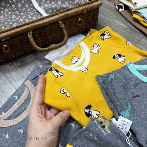 Bộ Đồ Dài Tay Cotton Giản Dị Cho Bé Trai & Bé Gái - Chất Liệu Mềm Mại, Thiết Kế Dễ Thương, Thích Hợp Mùa Thu Đông 2025