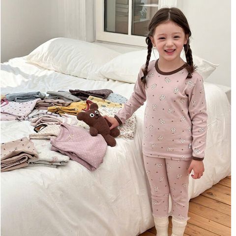 Bộ Quần Áo Ngủ Dài Tay AmbbKids 2025 - Vải Cotton Kháng Khuẩn 10A Dễ Thương Cho Bé Trai và Bé Gái, Thời Trang Thu Đông ấm áp