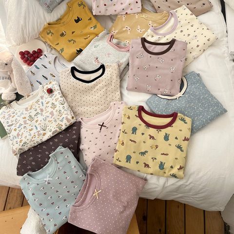 Bộ Quần Áo Ngủ Dài Tay AmbbKids 2025 - Vải Cotton Kháng Khuẩn 10A Dễ Thương Cho Bé Trai và Bé Gái, Thời Trang Thu Đông ấm áp