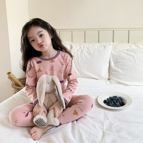 Bộ Đồ Dài Tay Thu Đông AMBB KIDS Cho Bé Trai Gái - Quần Áo Ngủ Xuất Hàn Chất Liệu Thun Thoáng Mát Dễ Thương 2024