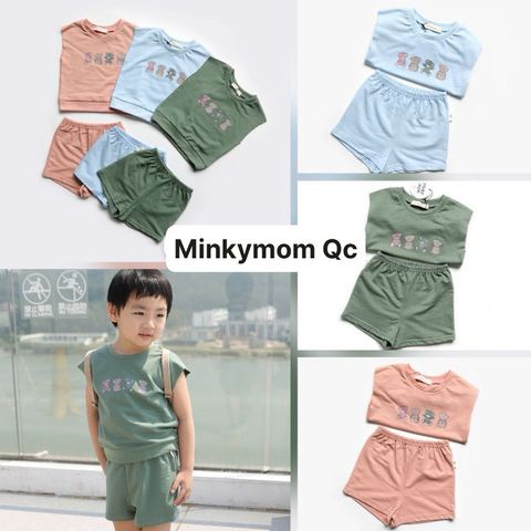 Bộ Cộc Tay Hình Gấu Dễ Thương 100% Cotton Minky Mom Cho Bé - Thoáng Mát, An Toàn, Phù Hợp Với Mọi Bé Từ 7-26kg