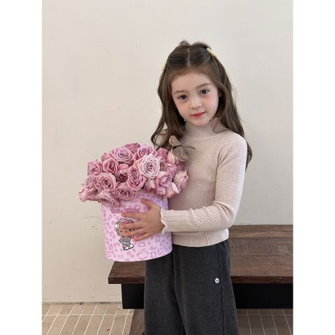 Áo Len Cổ Nhún Viền Co Dãn Cho Bé Gái - Thời Trang Thu Đông Hàn Quốc AMBBKIDS - Chất Liệu Dày Dặn, Nhiều Size 90-150