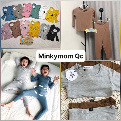 Bộ Dài Tay Thun Lạnh Cạp Cao MinkyMom - Thời Trang Thu Đông Cho Bé, Chất Liệu Cotton Mềm Mại, An Toàn và Thoáng Mát