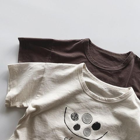 Áo Thun Cộc Tay Hàn Quốc Cho Bé Trai & Bé Gái - Cotton Thoáng Mát, Phong Cách Cá Tính Mùa Hè, Quần Áo Thời Trang Trẻ Em