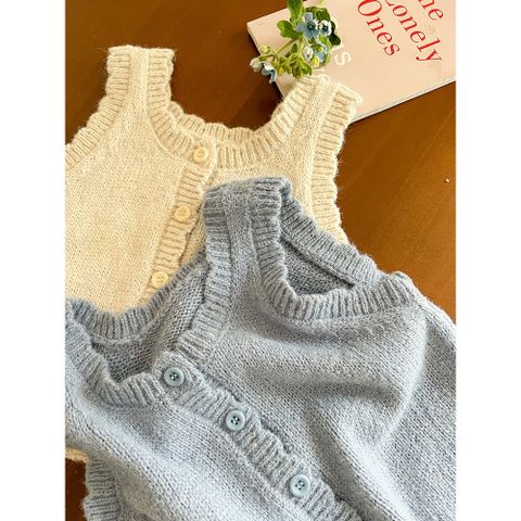 Áo Gile Len Dệt Kim Ngắn Ambbkids Cho Bé Gái - Phong Cách Thu Đông Hàn Quốc Ngọt Ngào, Nhiều Lớp, Size 90-150